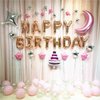 Rose Gold Happy Birthday Balloons Banner,16 Inch Mylar Foil Letters Sign,Reusable Balloons for Women, Men, Boys & Girls Birthday Decorations Party Supplies