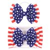 YanJie 4th of July Hairband - Baby Girl Headbands with Multicolor Printed Nylon Elastic Hair Bow Headband for Baby Girls Infant (2 Count, Pack of 1)