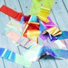 100 Pieces Iridescent Nail Art Glass Paper Cellophane Holographic DIY Mixed Colors Broken Glass Paper reflective Mirror Foils Nail Art Stickers Dichroic Film Designs