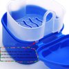 2 PCS Denture Bath Case with Strainer Basket, False Teeth Storage Box Holder, Denture Cup Soaking Container for Travel Cleaning (Blue Green)