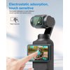 PULUZ 9H 2.5D HD Tempered Glass Lens Protector + Tempered Glass LCD Display Film for DJI OSMO Pocket 3 Used for Camera Lenses and Screen Protection (Transparent)