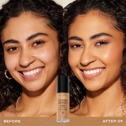 Milani Conceal + Perfect 2-in-1 Foundation + Concealer - Tan (1 Fl. Oz.) Cruelty-Free Liquid Foundation - Cover Under-Eye Circles, Blemishes & Skin Discoloration for a Flawless Complexion
