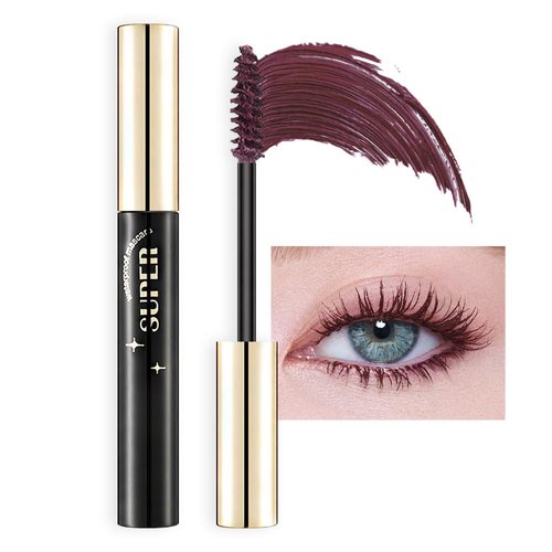 Colored Colorful Waterproof Mascara for Eyelashes Set,Blue White Black Brown Purple Long lasting Charming Voluminous Cruelty Free Vegan Eye Makeup (A-1Pc 10# Red, A)