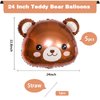 5pcs Bear Balloons，Teddy Bear Baby Shower Decorations for Jungle Safari Woodland Animal Farm Zoo Theme Birthday Party Supplies