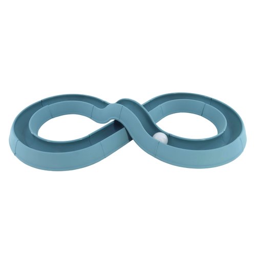 Coastal Pet Turbo Track Cat Toy - Cat Ball Toy & Racetrack - Easy Assembly - Slate Blue (1 Pack)