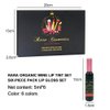 Rara Organic Wine Lip Tint Set, Multi color Six-Piece Pack Lip Gloss 6 pieces Set, 5ml Each