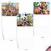 The Best Card Company - 10 Blank Animal Cards Box Set (4 x 5.12 Inch) - Bulk Assorted Pets, Horses, Wildlife Cards for Kids, Camp - Here's Looking at Zoo M6639OCB