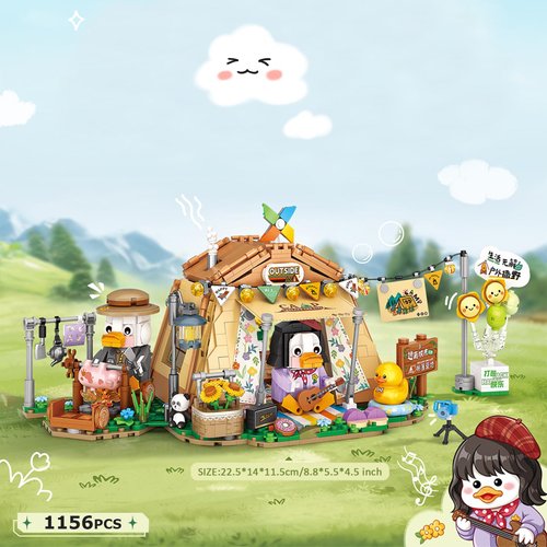 MEIEST Camping Building Blocks Set,Holiday Camper Collection Particle Construction Building Bricks Toy,Home Decor (Tent)