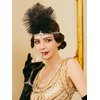SWEETV 1920s Headpiece Crystal Rhinestone Hair Band, Roaring 20s Great Gatsby Black Feather Flapper Headband