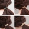 UaiUya 10pcs Small Gold Bead Hair Ties Elastic Ponytail Holder for Women and Girls Hair Tie Bracelets with Crystal Beads Hair Ties for Thick Thin curly hair(5 Colors)