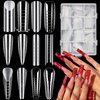 BOMOQING 288PCS Nail Dual Forms for Poly Extension Gel, Acrylic Full Cover False Nail Tips, 12 Styles 12 Sizes Scale for Manicure Extension, Gel Nail Mold Kit for Nail Art Design Salon