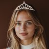 Kilshye Silver Tiaras Rhinestone Tiara and Crown Birthday Party Headband Hair Accessories for Women (F)