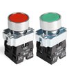 APIELE 2PCS 22MM Momentary Push Button Switch Red Green 1NO 1NC Metal Head XB2-11BN-G&R (1 Red 1 Green)