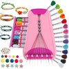 Arts and Crafts for Kids Ages 8-12,Friendship Bracelet Making Kit for Girl,Kids Jewelry Making Kit with 28 Pre-Cut Threads,Christmas Birthday Gifts for Ages 6 7 8 9 10 11 12 Year Old Pink