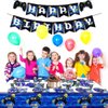 Video Game Party Supplies - Gamer Birthday Decoration Kit for Boys, Including HAPPY BIRTHDAY Banner, Plates, Cups, Napkins, Tableware, Tablecloths, for Kid Birthday Decoration - Serves 20