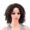 SWACC 12-Inch Short Big Bouffant Curly Wigs for Women Synthetic Heat Resistant Fiber Hair Pieces with Wig Cap (Dark Brown-4#)