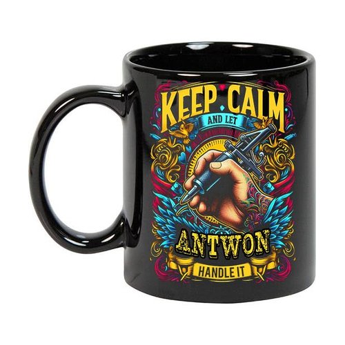 Maynard Ruiz Keep Calm and Let Antwon Handle It 11oz Black Mug Personalized Tattoo Artist Coffee Cup, Tattoo Artist Present, Tattoo Artist Gift Ideas, Tattoo Artist Birthday Gifts 624899
