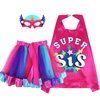 D.Q.Z Superhero-Cape Costume with Tutu Dress, Big Sisters Gifts for Girls Princess Role Play Birthday Christmas Party (Rose)