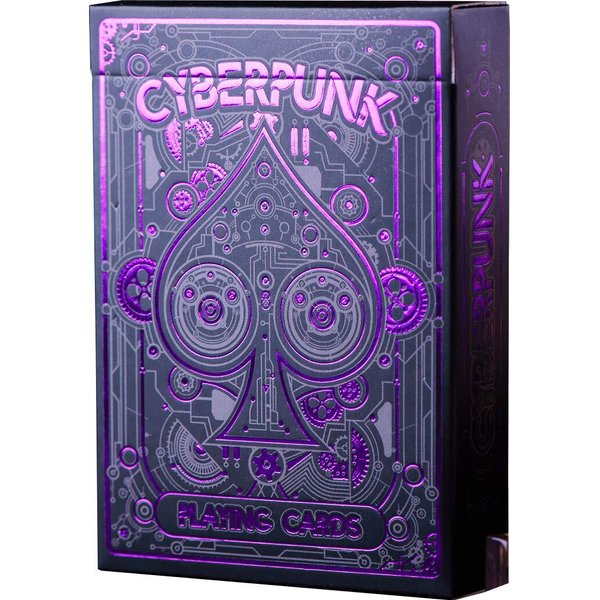 Cyberpunk Purple Playing Cards, Cardistry Decks, Black Deck of Playing Cards for Kids & Adults, Cool Playing Cards with Card Game e-Book, Unique Playing Cards for Poker, Cyberpunk Cards