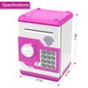 Adsoner Cartoon Piggy Bank, Electronic ATM Password Cash Coin Can Auto Scroll Paper Money Saving Box Gift for Kids (Pink)