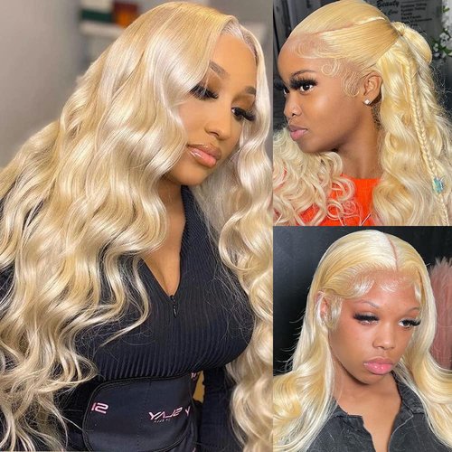 Manyisi 613 Lace Front Wig Human Hair 13x4 Body Wave Blonde Lace Front Wigs Human Hair Pre Plucked with Baby Hair 613 HD Lace Frontal Wig Brazilian Virgin Human Hair Wig 200% Density Wigs 22 Inch
