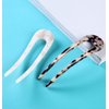 French Hair Forks Tortoise Shell French Hair Pins For Buns,5 Inch Cellulose Acetate U Shape Chignon Pin 2 Prong Hair Stick for Women,Pink/Tortoise Shell,2Pack