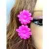 Tara Girls Super Cute Self Hinge Plastic Mulit Design Hair Barrettes Selection. 18 pc N.Sunflower(hot pink Pink). Flower size 1.25 inch * 1.25 inch