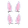 4PCS Bunny Ears Hair Clips 4 Inch Women Halloween Easter Rabbit Costume Accessories Party Supplies White