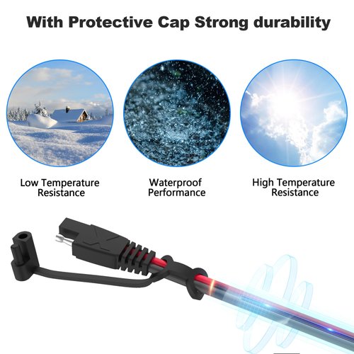 OYMSAE 12Feet SAE to SAE Extension Cable Quick Disconnect Connector 16AWG,for Automotive,Solar Panel Panel SAE Plug(12FT(16AWG))