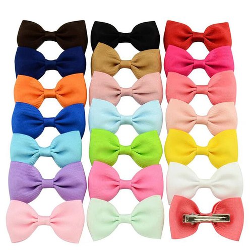Snadulor Baby Hair Clips,40 Pcs Grosgrain Ribbon Hair Bows Alligator Clips Hair Accessories for Baby Girls Infants Toddlers Teens Kids Children(Multi-colored)