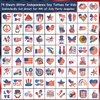 CHARLENT Glitter 4th of July Temporary Tattoos for Kids - 74 Individually Sheets Glitter American Flag Tattoos for Boys Girls Fourth of July Party Decorations and Independence Day Party Favors