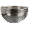 Elegance Hammered 6-Inch Stainless Steel Dual Angle Doublewall Serving Bowl, Silver