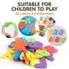 Bath Toy Sets, 36 Foam Bath Letters and Numbers, Floating Squirts Animal Toys Set with Fishing Net and Organizer Bag, Fish Catching Game for Babies Infants Toddlers Bathtub Time