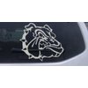 Silver 10in X 8.7in - Bulldog (Growl) Car Window Wall Laptop Decal Sticker