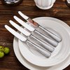 KEAWELL Premium 9.5" Louis Dinner Knives, Set of 4, Stainless Steel Dishwasher Safe, Serrated Knives (Hammered)