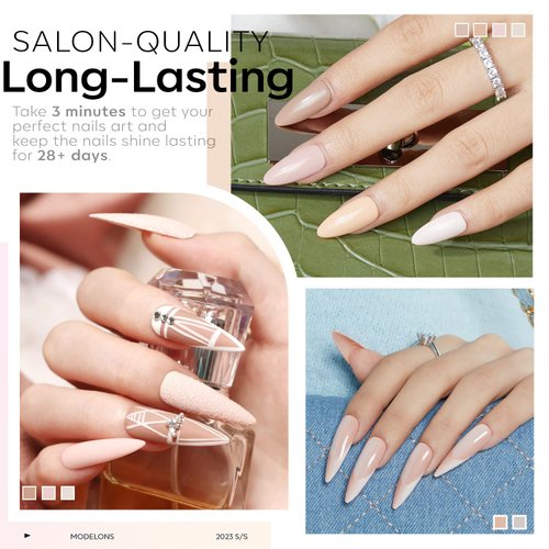 modelones Neutral Gel Nail Polish Set 6 Colors, Nude Skin Tones Beige Taupe Ivory White Pastel Pink Grey Light Brown for All Seasons, Soak Off Manicure Kit Nail Art Design Salon at Home Gifts