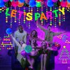 52 Pack Glow Neon Party Supplies Glow Party Decorations Neon Birthday Party Supplies Black Light Reactive Decor Set - Fluorescent Banner, Blacklight Garlands, Glow in The Dark Balloons, Luminous Tape
