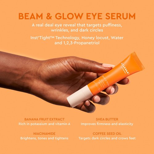 RELEVANT Hydrating Eye Serum for Dark Circles, Puffiness, Fine Lines, Wrinkles & Sunspots with Plumping Peptides, De-Puffing Caffeine, Banana Extract - Anti Aging Serum Under Eye Cream Vegan Skin Care