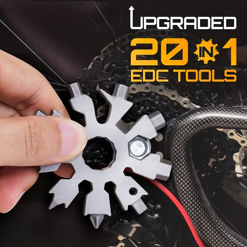 20-in-1 Snowflake Multi Mini Tools Gifts for Men Christmas Stocking Stuffers for Men Adults Women Pocket Size Gadgets Screwdriver Wrench Bottle Opener