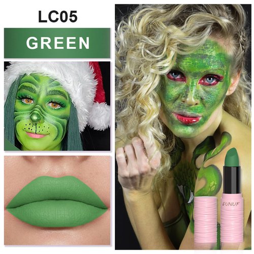 AWCCXMYM Eye Black Stick Green Face Body Paint Football Baseball Softball Matte Lipstick Makeup For Sports Halloween Clown Makeup Cosplay Parties 05# Green