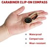 PROLOSO Carabiner Compass Outdoor Adventure Tools Party Favors for Kids Keychain Belt Clips Liquid Filled Ball School Prizes 10 Pack