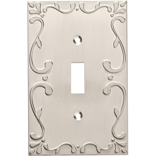 Franklin Brass Classic Lace (1-Pack) Decorative Light Switch Cover Wall Plate Wall Plate Brushed Nickel 1-Gang Wall Plate Switch/Toggle Plate Guards Electrical Outlet Covers W35070-SN-C