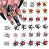 30Pcs Halloween Nail Charms 3D Spider Nail Charm Gold Silver Spider Nail Red Jewelry Gems Shiny Alloy Designs Goth Nail Charm Nail Set for Women Acrylic Nails Supplies DIY Horror Nail Art Decorations