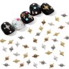 BAIYIYI Nail Art Studs 3D Gold Silver Star Nail Studs Nail Charms Star Shape Metal Nail Rivets Charms Gemstone Jewelry DIY Nail Art Decorations Manicure Supplies