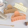 Hair Claw Clips for Girls Women, 3.5 Inch Style D Shape Hair Claw with Strong Spring, Hair Clips for Long Thin Thick Hair (Beige,Orange,Grey,Khaki) Pack of 4