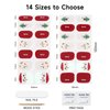 DUKASOU Christmas Semi Cured Gel Nail Strips, Santa Claus | 28 pcs Christmas Gel Nail Strips Work with Any UV Lamp, Salon Quality Nail Stickers for Christmas, Include Prep Pads, Nail File&Wood Stick
