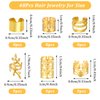 Tyqour 48pcs Hair Jewelry For Braids Accessories Metal Hair Cuffs Adjustable Hair Clips For Braids Hair Rings Hair Jewels Loc Accessories For Black Women Men Dreadlock Accessories