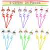 24 Rainbow Birthday Party Supplies Drinking Party Straw for Rainbow Party Favors Decor