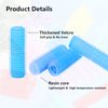 MOODKEY 24PCS Self Grip Heatless Roller Set for Pro Salon Hairdressing and DIY Hairstyling - Medium Short Hair Curlers with Rat Tail Comb (0.8in, Light Blue)