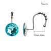Sunlit Luxury Design Round Teal Blue Diamond Crystal Gem Bling with Glide Balls Shower Curtain Hooks for Mermaid Shower Curtains, Rust Proof Metal Rhinestones Glam Shower Curtain Rings-12 Pack